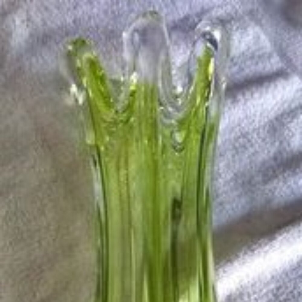 FURTHER REDUCED Vintage European Swung Glass Tall Vase c 1950s/1960s